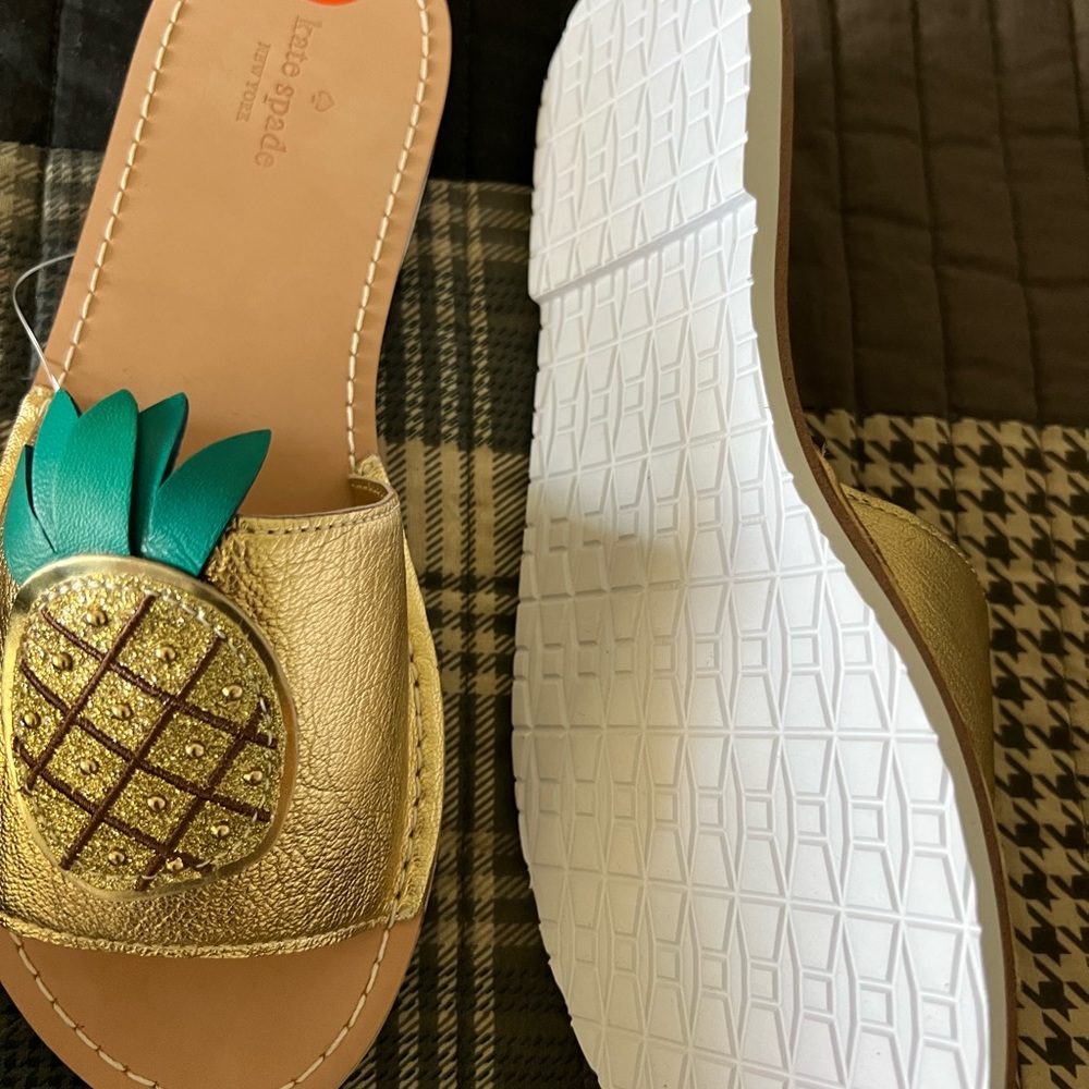 Kate Spade Gold Pineapple Sandals - Picture 4 of 4